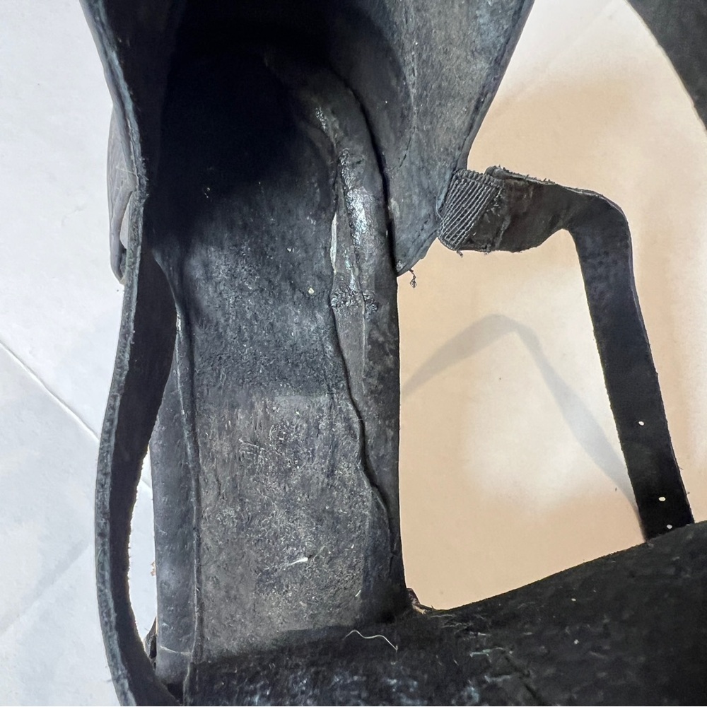 Free People Black Leather Salida Clog Wedges 8.5 - Picture 14 of 15